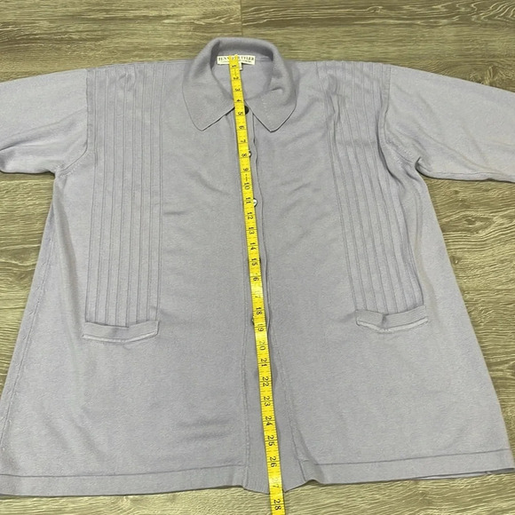 Jennifer Tyler Cashmere Silk Lavender Button Front Cardigan Sweater Pockets S - Picture 14 of 16